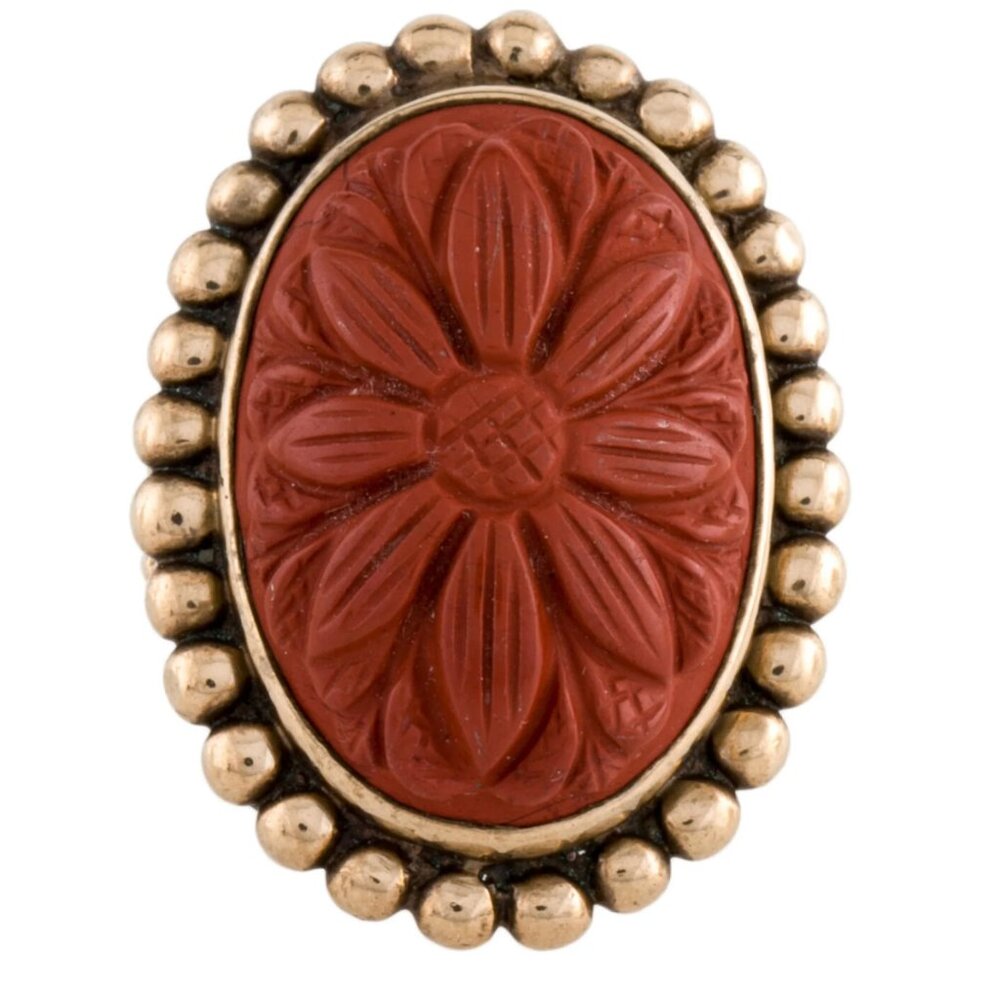 Carved Stone Cocktail Ring